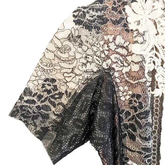 Beguile by Byron Lars Melange Lace Pencil Dress in Black and Ivory - Picture 5 of 12